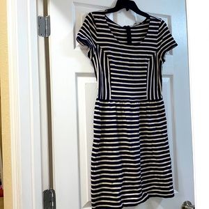 LOFT Navy Striped Dress